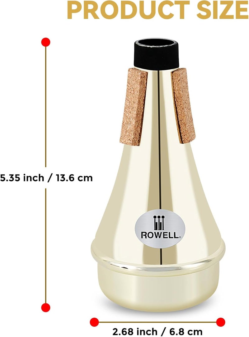 ROWell Trumpet Mute ABS Straight Trumpet Mute Lightweight Practice Trumpet Mute Trumpet Acessories for Beginner(Gold) - Image 4